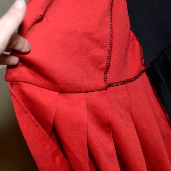 Plus Size 1XL Black & Red Long Sleeve Peplum Ruffle Casual Blazer Jacket - Picture 9 of 14